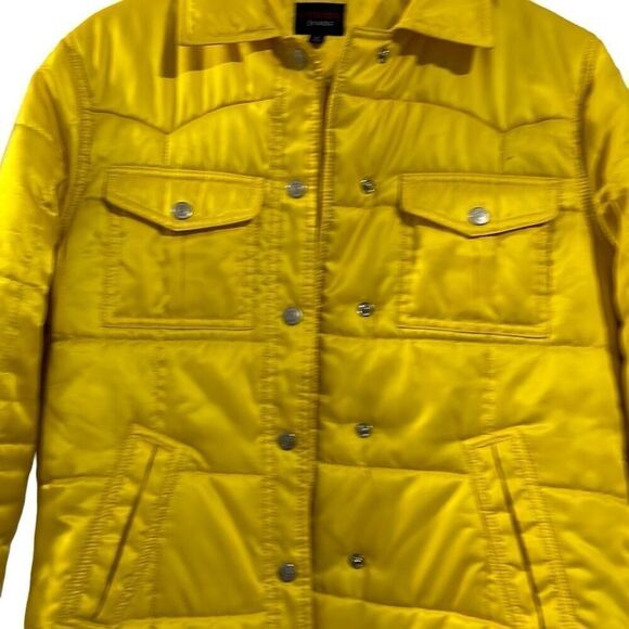Tommy Jeans Vintage Y2K (2000) Yellow Satin Quilted Shacket sz SP - Picture 5 of 6